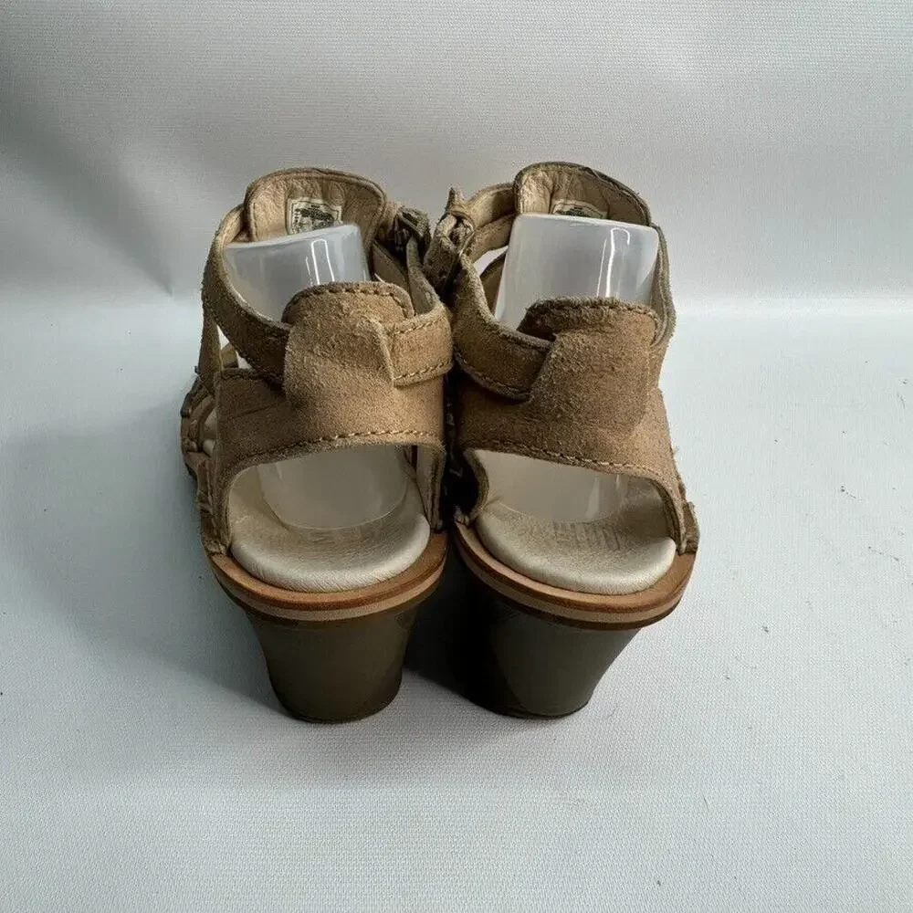 Merrell Select Fresh J21952 Beige Leather Buckle Wedge Sandal Shoes Women's US 9